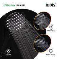 Лейка для душа IDDIS ESP3FBRi18 "Esper" D130мм, 3 режима ЧЕРНЫЙ матовый, коробка