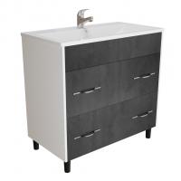 Тумба д/ванной "Сура-80"  под раковину МАРГО-80 (MIXLINE) (ПВХ)