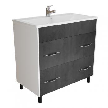 Тумба д/ванной "Сура-80"  под раковину МАРГО-80 (MIXLINE) (ПВХ)