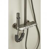 Душевая система 35к ПРОФСАН ПСМ-900-81GA клавиш.упр. лейка "Тропич. душ круг" + гигиен. лейка ГРАФИТ