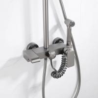 Душевая система 35к ПРОФСАН ПСМ-900-82GA лейка "Тропический душ круг" + гигиен. лейка ГРАФИТ