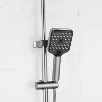 Душевая система 35к ПРОФСАН ПСМ-900-82GA лейка "Тропический душ круг" + гигиен. лейка ГРАФИТ