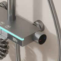 Душевая система 35к ПРОФСАН ПСМ-900-83GA клавиш.упр. лейка "Тропич. душ круг" + гигиен. лейка ГРАФИТ