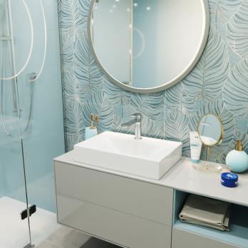 Раковина накладная на столешницу WAVE Trend 450*300*100 ш*г*в с отв под смеситель,белый,прямоуг