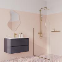 Душевая система 35к IDDIS AIGMG3Fi06 "Aiger" лейка "Тропический душ", ЗОЛОТО матовый