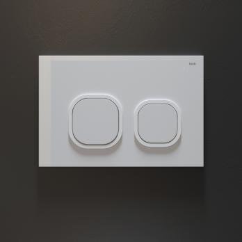 Клавиша смыва из стекла  IDDIS Uniglass 001 UNG01GWi77 универсальная БЕЛОЕ стекло