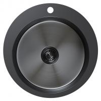 Мойка настол.монтаж D50 (3,0) вып 3 1/2 круглая  MIXLINE PRO 20см с сифоном (черный графит)