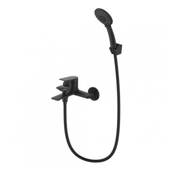 Смеситель для ванны 35к Milardo AZUBL00M02 "Azure" с душ. аксессуарами, ЧЕРНЫЙ хром