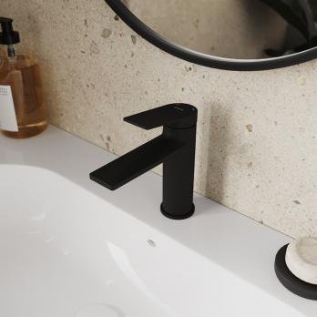 Смеситель для раковины 35к Milardo 	AZUBL00M01 "Azure" литой, п/шпильку, ЧЕРНЫЙ матовый