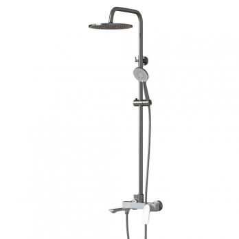 Душевая система 35к MIXLINE ML41-06"Swan White"излив лейка 3 поз.+лейка"Тропический душ"БЕЛЫЙ/ХРОМ