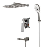 Душевая система 35к MIXLINE ML42-083 "Pure" лейка "Тропический душ" встраиваемая  ХРОМ