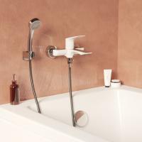 Смеситель для ванны 35k MIXLINE ML41-01 "Swan White" БЕЛЫЙ/ХРОМ