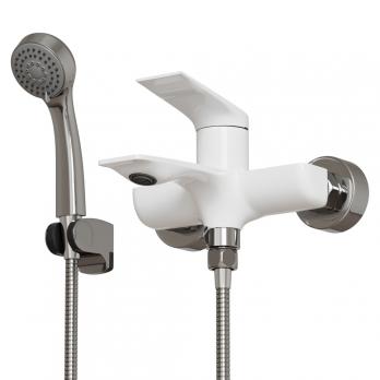 Смеситель для ванны 35k MIXLINE ML41-01 "Swan White" БЕЛЫЙ/ХРОМ