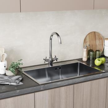 Смеситель для кухни 1/2 кер. MIXLINE ML37-032 "Cross" высокий излив