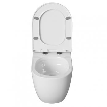 Унитаз подвесной безободковый WAVE TOR Tornado3.0, сид. полипр, м/л, быстр, БЕЛЫЙ глянец (XL)