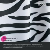 Штора для ванной полиэстер IDDIS BB03P18i11 180*200 черно-белая c кольцами