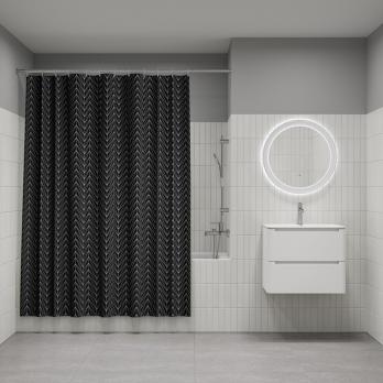 Штора для ванной полиэстер IDDIS BB05P18i11 180*200 черная c кольцами