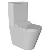 Унитаз-компакт безободковый WAVE ALEO Tornado1.0, гор,ниж,2-кн.арм,сид.полипр,м/л,быстр,БЕЛЫЙ глянец