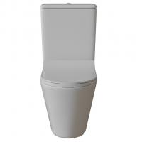 Унитаз-компакт безободковый WAVE ALEO Tornado1.0, гор,ниж,2-кн.арм,сид.полипр,м/л,быстр,БЕЛЫЙ глянец