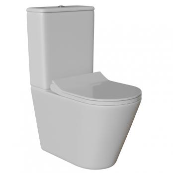 Унитаз-компакт безободковый WAVE ALEO Tornado1.0, гор,ниж,2-кн.арм,сид.полипр,м/л,быстр,БЕЛЫЙ глянец