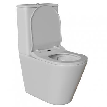 Унитаз-компакт безободковый WAVE ALEO Tornado1.0, гор,ниж,2-кн.арм,сид.полипр,м/л,быстр,БЕЛЫЙ глянец