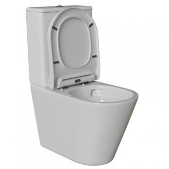 Унитаз-компакт безободковый WAVE ALEO Tornado1.0, гор,ниж,2-кн.арм,сид.полипр,м/л,быстр,БЕЛЫЙ глянец