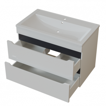 Тумба д/ванной "Лайн-70" подвесная  под раковину Марго-70 (MIXLINE) (ПВХ)