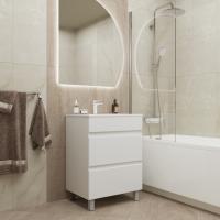 Тумба д/ванной "БРИКС-60" 2 ящика под раковину "Breeze 60" мебельный (Sanita Luxe) (ПВХ)