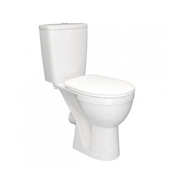 Унитаз-компакт "Ресса" белый (гориз, нижн, сид.полип, 2-х кноп.арм) (Rosa)