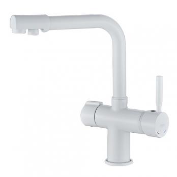 Смеситель для кухни 35к HB70088-8 HAIBA с вых. для питьевого фильтра б/отв п/гайку БЕЛЫЙ^