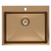 Мойка настол.монтаж 60х50 (3,0) вып 3 1/2  MIXLINE PRO 22см с сифоном (бронза)