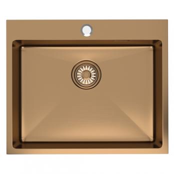 Мойка настол.монтаж 60х50 (3,0) вып 3 1/2  MIXLINE PRO 22см с сифоном (бронза)