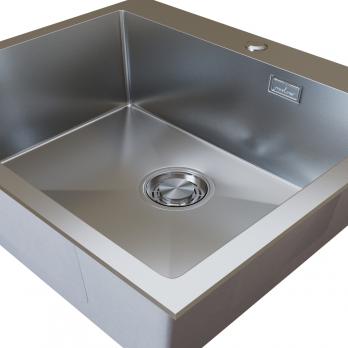 Мойка настол.монтаж 60х50 (3,0) вып 3 1/2  MIXLINE PRO с ФАСКОЙ 22см с сифоном (сатин)