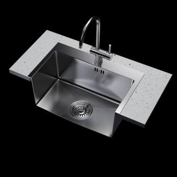 Мойка настол.монтаж 60х50 (3,0) вып 3 1/2  MIXLINE PRO с ФАСКОЙ 22см с сифоном (сатин)