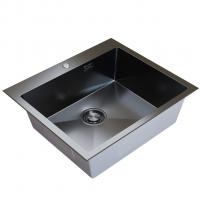 Мойка настол.монтаж 60х50 (3,0) вып 3 1/2  MIXLINE PRO с ФАСКОЙ 22см с сифоном (черный графит)