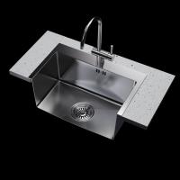 Мойка настол.монтаж 60х50 (3,0) вып 3 1/2  MIXLINE PRO с ФАСКОЙ 22см с сифоном (черный графит)