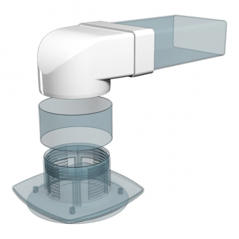 Соединитель 60х204/D150 угол 90 плоский/круглый 620СК15КП ERA