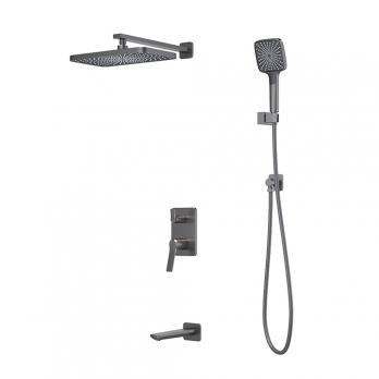 Душевая система 35к IDDIS PARGM03i68 "Parker" лейка "Тропический душ" встраиваемая ГРАФИТ матовый