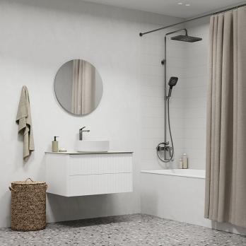 Душевая система 35к IDDIS PARGM3Fi06 "Parker" лейка "Тропический душ" ГРАФИТ матовый