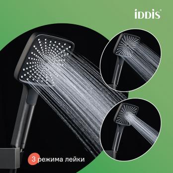 Душевая система 35к IDDIS PARGM3Fi06 "Parker" лейка "Тропический душ" ГРАФИТ матовый