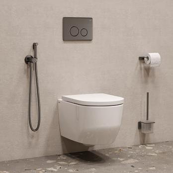 Смеситель с гигиенической лейкой  25к IDDIS 005GMR0i08 встраиваемый, ГРАФИТ матовый