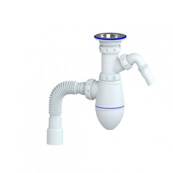 Сифон 1 1/4*32 M322V с носиком, с гофрой 32*40*50  UNICORN