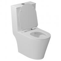 Унитаз-моноблок безободковый WAVE KORAL  Tornado1.0 гор,ниж,2-кн.арм,сид.дюро,м/л,быстр,БЕЛЫЙ глян