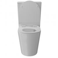 Унитаз-моноблок безободковый WAVE KORAL  Tornado1.0 гор,ниж,2-кн.арм,сид.дюро,м/л,быстр,БЕЛЫЙ глян