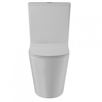 Унитаз-моноблок безободковый WAVE KORAL  Tornado1.0 гор,ниж,2-кн.арм,сид.дюро,м/л,быстр,БЕЛЫЙ глян