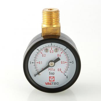 Манометр 40х1/4 6 бар для редуктора давления (верхнее радиальное подключение)  VALTEC VT.TM40.VC.02