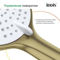 Лейка для душа "Optima Home" IDDIS OPH3FMGi18 3 режима, круглая D116, ЗОЛОТО матовый