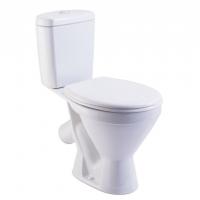 Унитаз-компакт "Стандарт ЭКОНОМ " белый (косой, нижн., сид. полип. упрощенное, арм.) (Rosa)