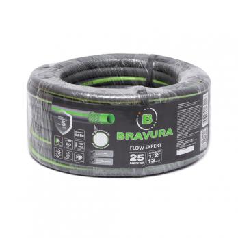 Шланг полив. арм. непрозр. 3-слойный 13мм бухта 25м (вес 2,5 кг) ПВХ "Bravura Flow Expert Grey" 1/2"