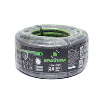 Шланг полив. арм. непрозр. 3-слойный 19мм бухта 25м (вес 3,5 кг) ПВХ "Bravura Flow Expert Grey" 3/4"
